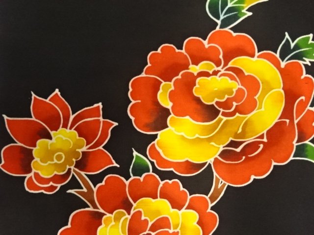 JAPANESE KIMONO / ANTIQUE NAGOYA OBI / SHIOZE / FLOWER